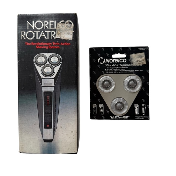 Vintage Norelco Rotatract Razor Electric Shaver HP 1601 Case 1915XR Heads New - Picture 1 of 9